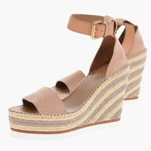 See By Chloe Suede Rope Wedge Platform Sandals Size 40 EU